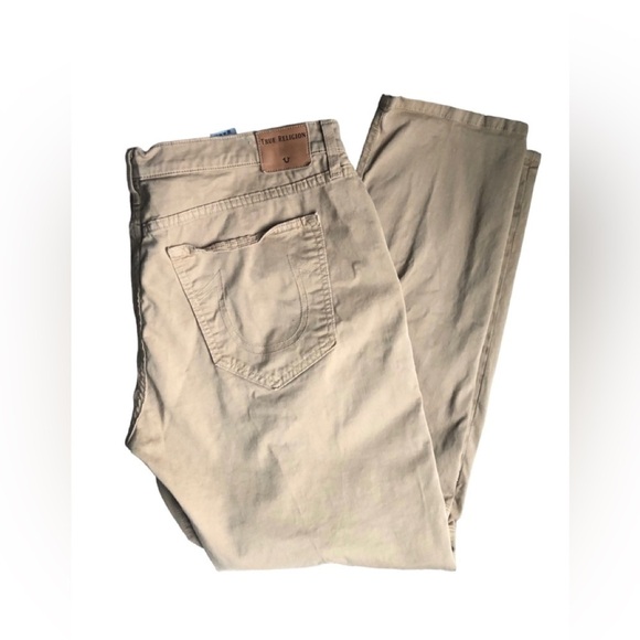 True Religion Rocco Moto Pant Size 40X32 Tobacco Rockabilly Motorcycle Straight - Picture 4 of 10